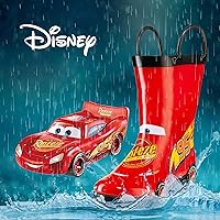 Vista 5 de Disney Cars Lightning McQueen Rust-eze Boys' Red Waterproof Easy-On Rubber Rain Boots