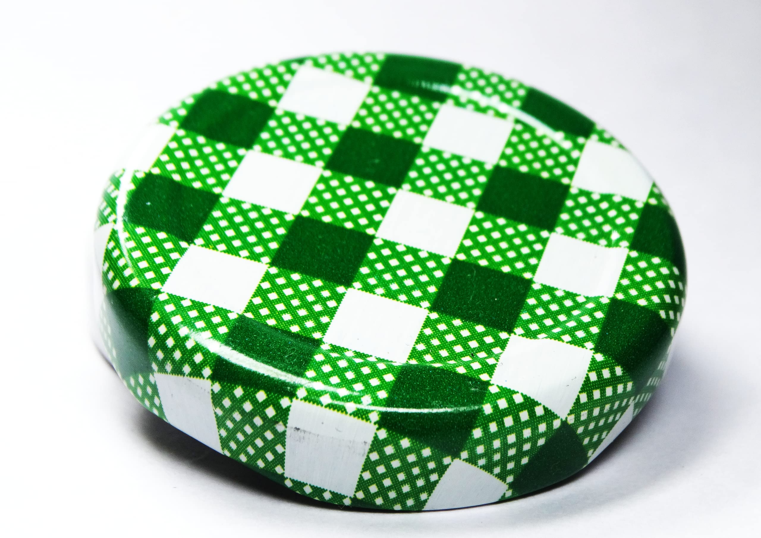 Metal Lug Cap 43 mm Lid for Glass Storage Jars and bottles (peerul brand) (Green Checkered, 10)-image-4