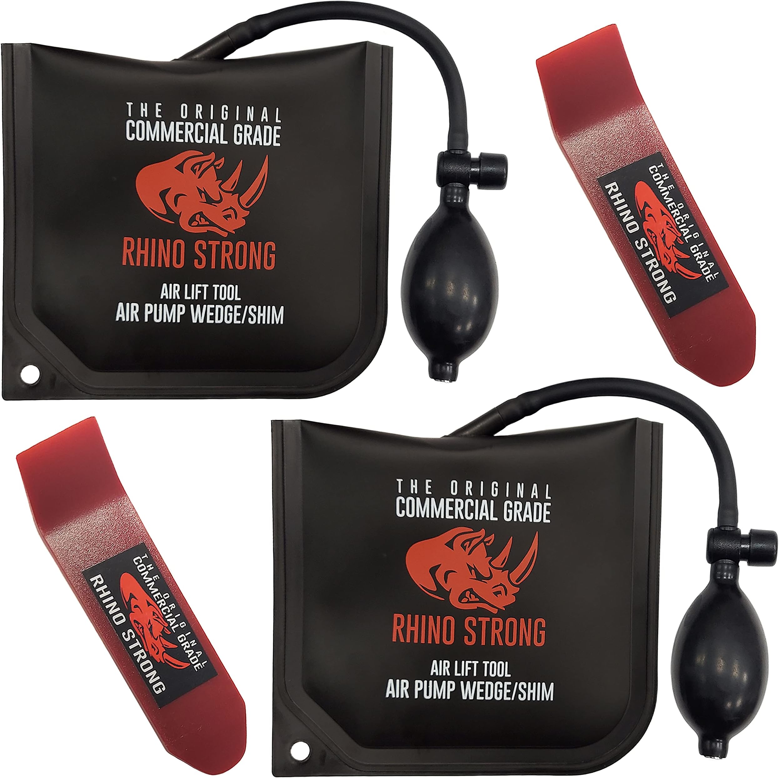 The Original Rhino Strong Commercial Grade Air Wedge Bag 2.0 Pump Professional Leveling Kit & Alignment Tool Shim Bag in the Popular Medium Size (2 Pack).