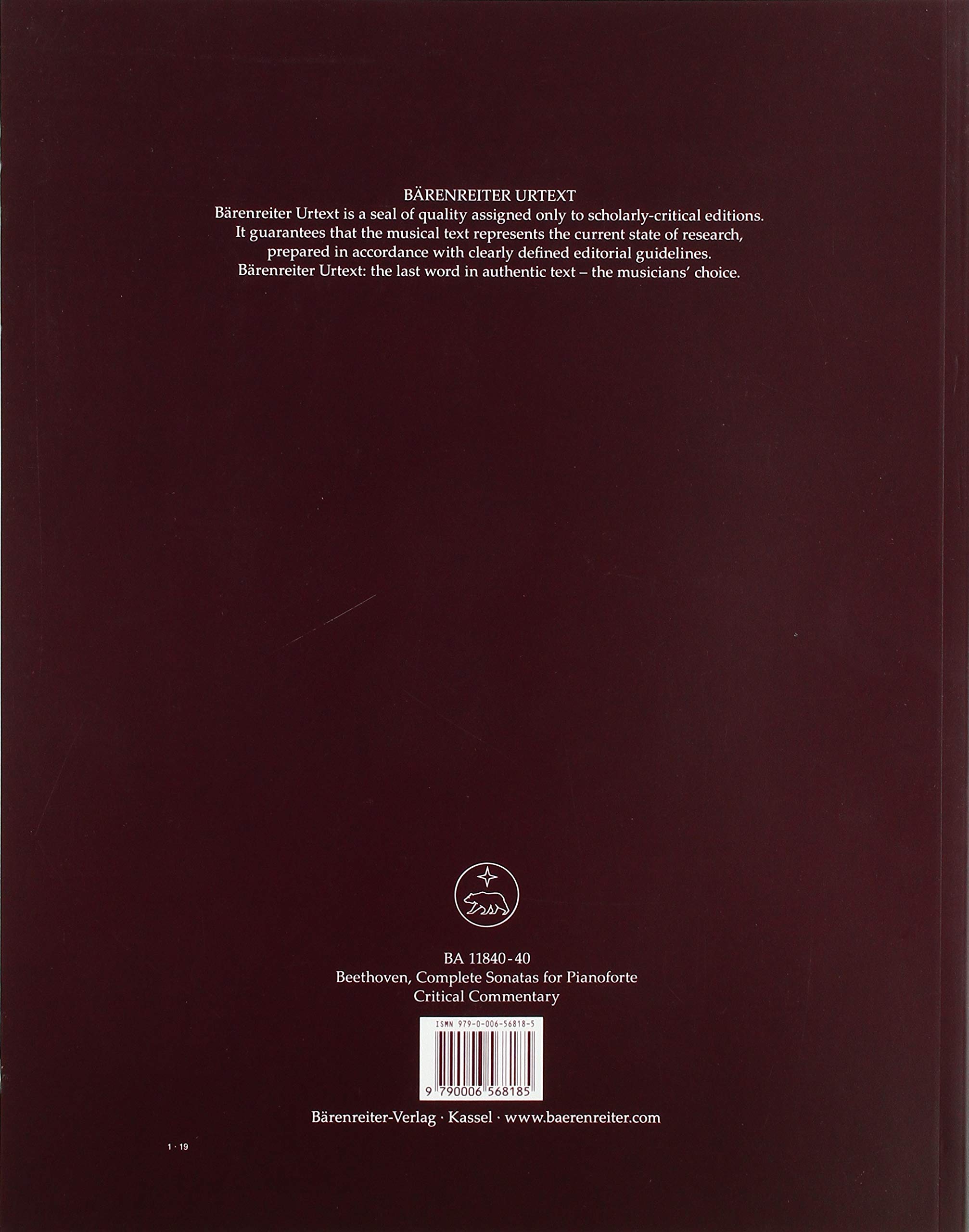 Complete Sonatas for Pianoforte. Kritischer Bericht, Sammelband. Ludwig van Beethoven. Sämtliche Sonaten für Klavier