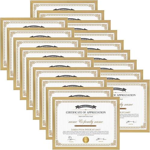 Miniatura 34 de Hoikwo 18 Paquetes Marcos de Fotos de Plástico Múltiples Marrón Rústico de 8x10 con Cubierta de Plástico para Fotos Familiares, Obras de Arte