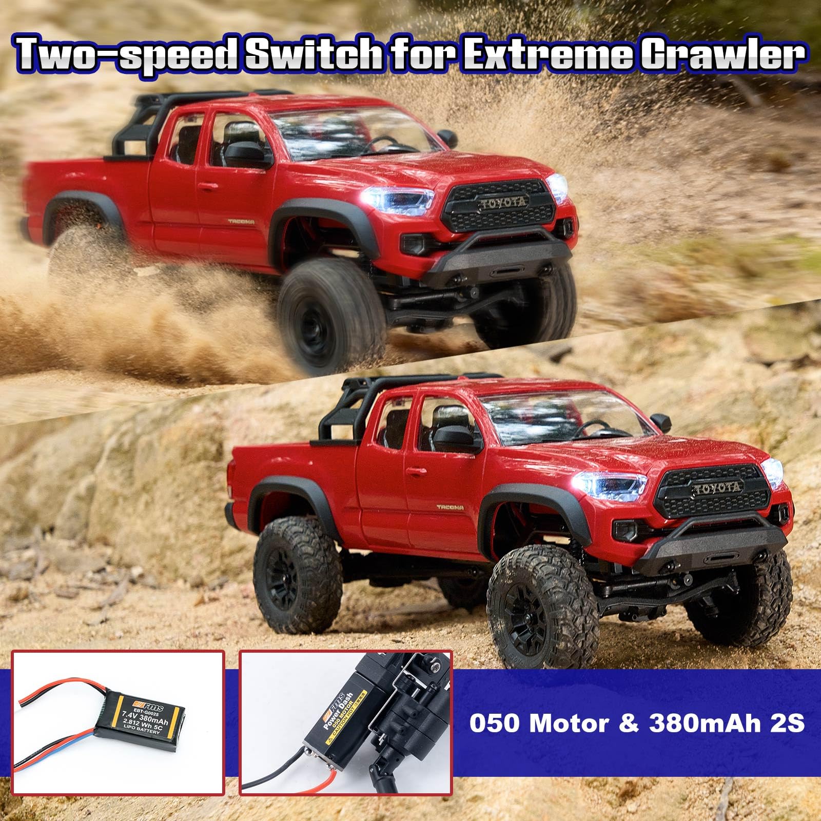 FMS 1/24 FCX24M Toyota Tacoma RC Crawler, Officially Licensed RC