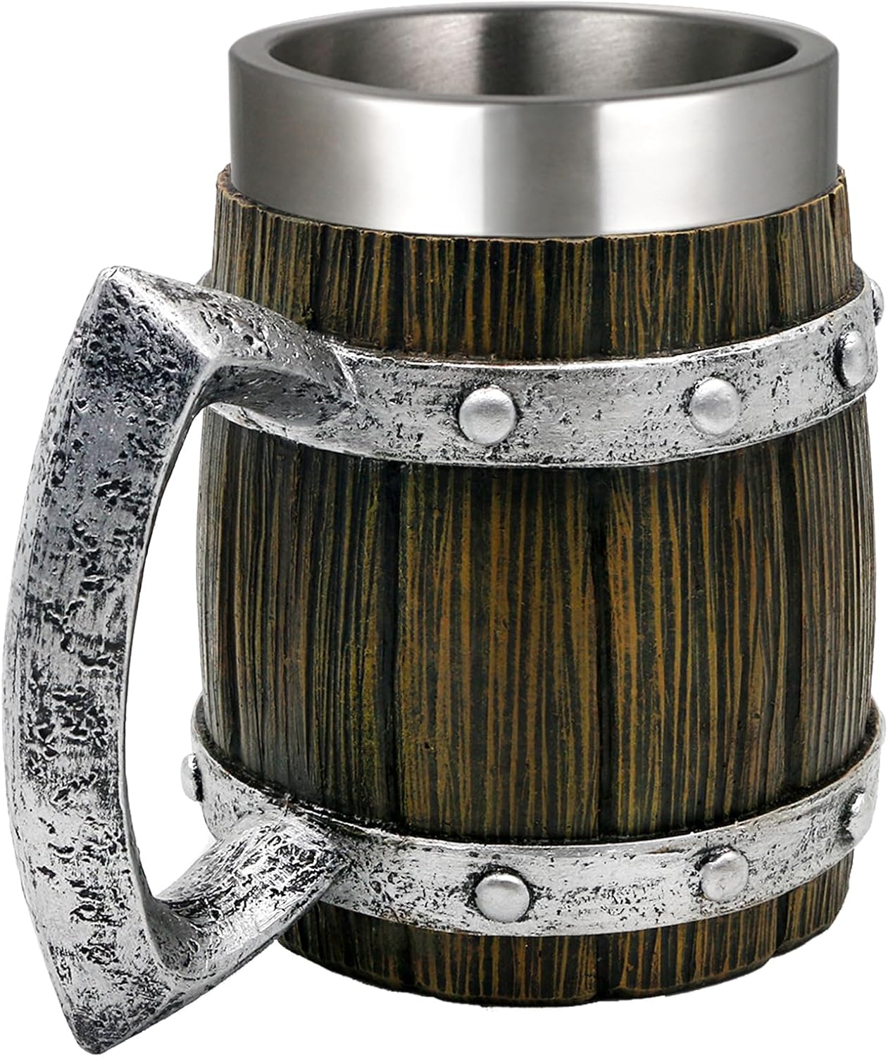 Viking Wooden Barrel Beer Mug - Norse Decor Coffee Cup for Men - Ideal Viking Gift - 21oz Large Nordic Beverage Cup & Beer Stein Tankard - Unique Viking Decor - Image 9