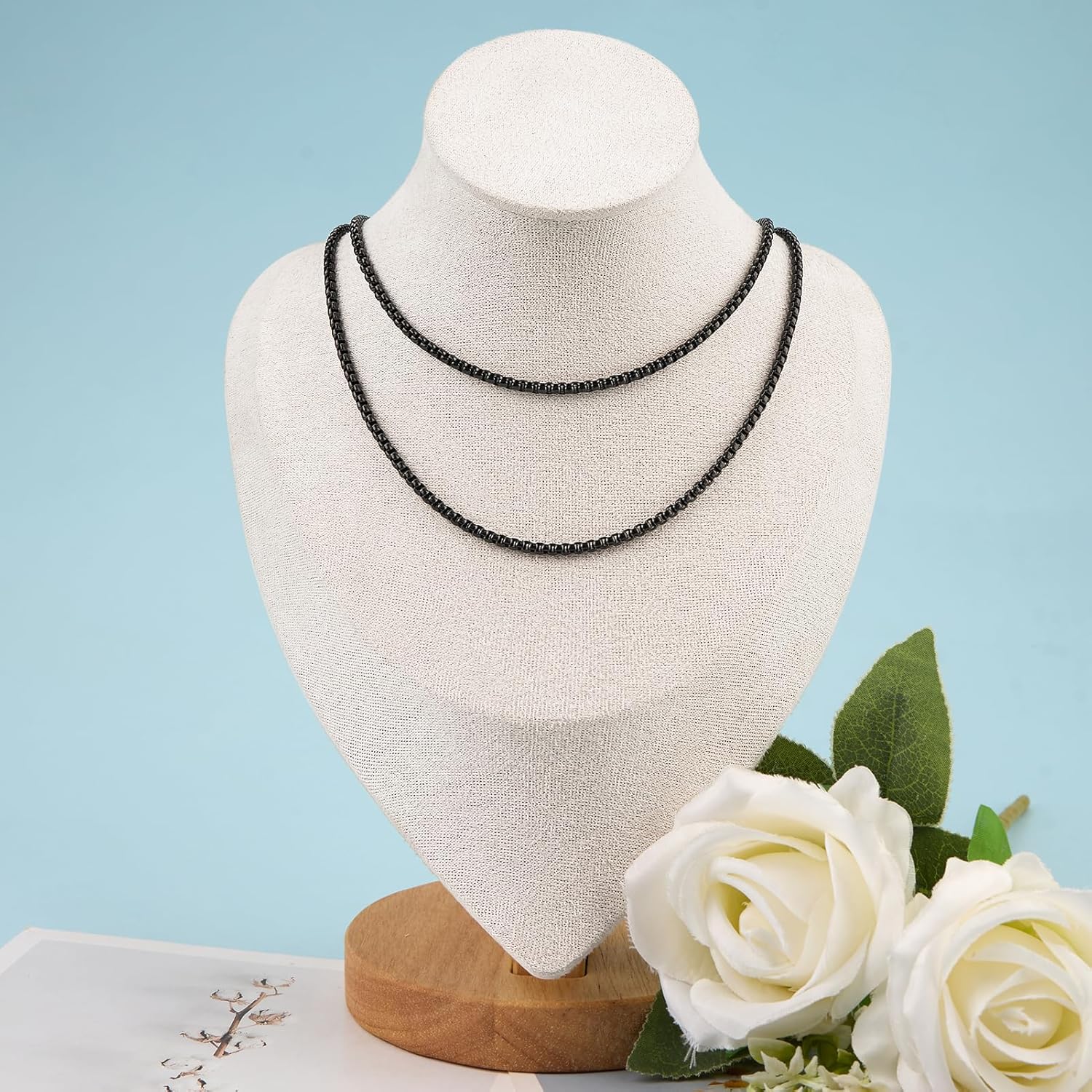 YOUBEIYEE 10PCS Black Square Rolo Chain Necklace for Men and Women Stainless Steel Chains for Jewelry Making Necklaces Bulk (18inch) - Image 6