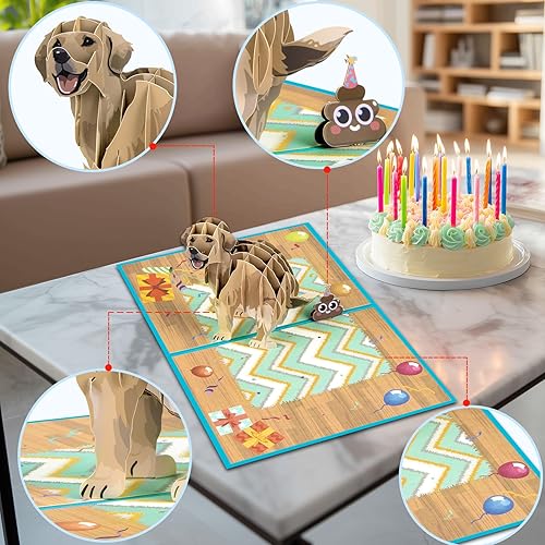 Vista 21 de GREETING ART Tarjeta desplegable de feliz cumpleaños, tarjeta desplegable de cumpleaños de astronauta, tarjeta de cumpleaños de astronauta, tarjeta