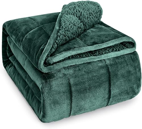 Miniatura 9 de Wemore Manta con peso para adultos, tamaño individual, 15 libras, manta con peso de jacquard suave y mullida de doble cara para dormir, acogedora