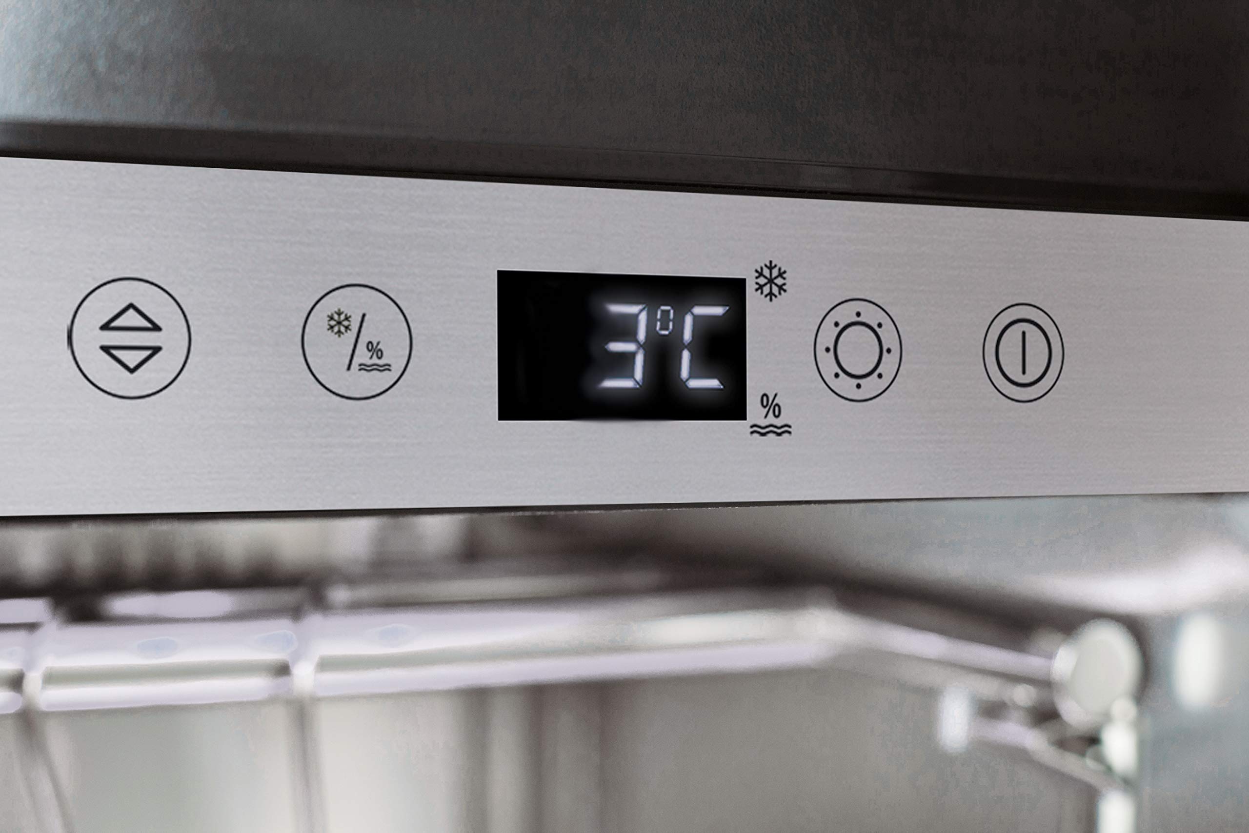 CASO Dry-Aged Cooler - hochwertiger Reifeschrank mit Kompressortechnik, zur Lagerung und Reife von hochwertigem Fleisch, Luftfeuchtigkeit im Inneren einstellbar von 50‐85%