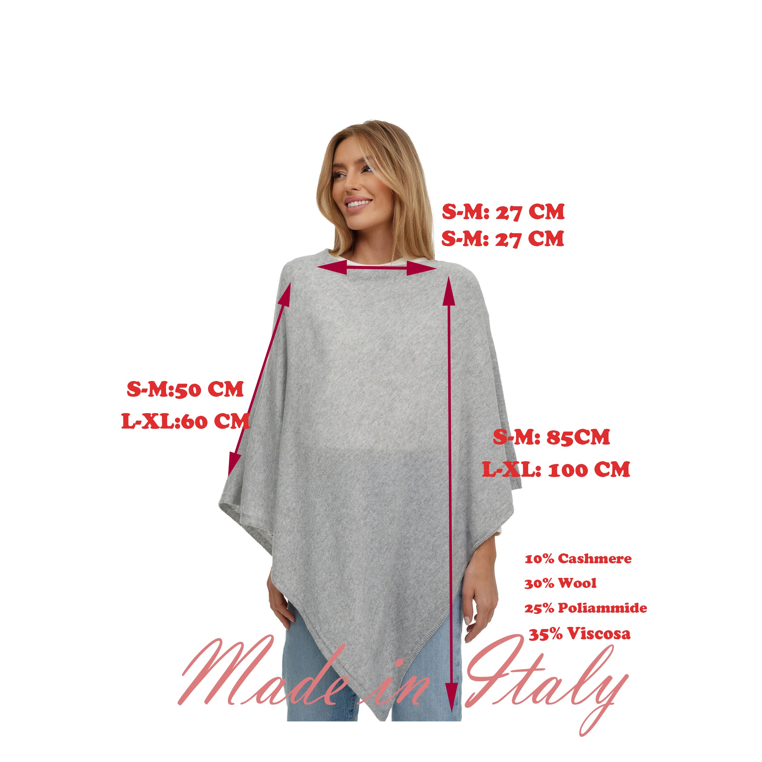 Glamexx24 Poncho Femme Élégant Châle Cape en Maille Fine Chaud Tricoté Cape Pour le Printemps Automne