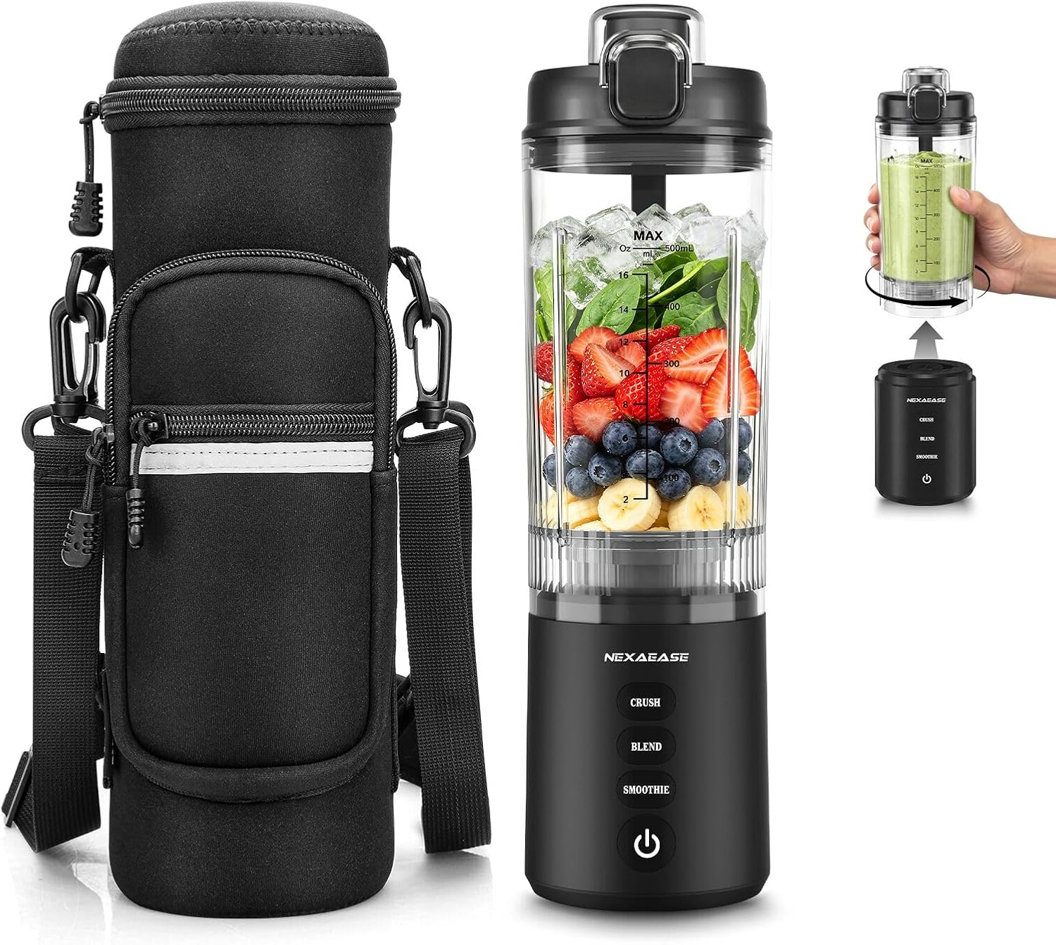 Portable Blender Personal Juicer for Shakes Smoothies with Insulated Sleeve