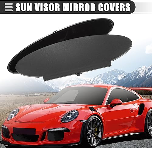 Miniatura 2 de Motoforti Cubierta de espejo para visera solar, cubierta para espejo de tocador lateral del conductor y pasajero, para Porsche 911 1996-2010, ABS,