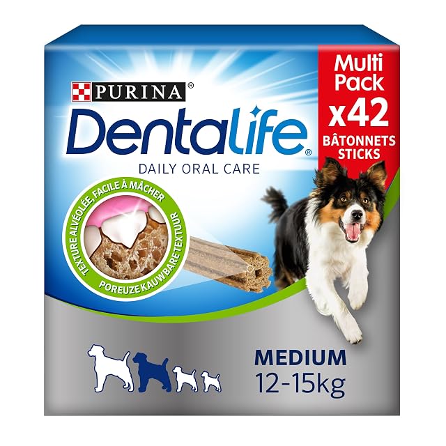 DENTALIFE Medium Multipack - 42 golosinas para Masticar para Perros medianos - 966g - Higiene bucal Diaria