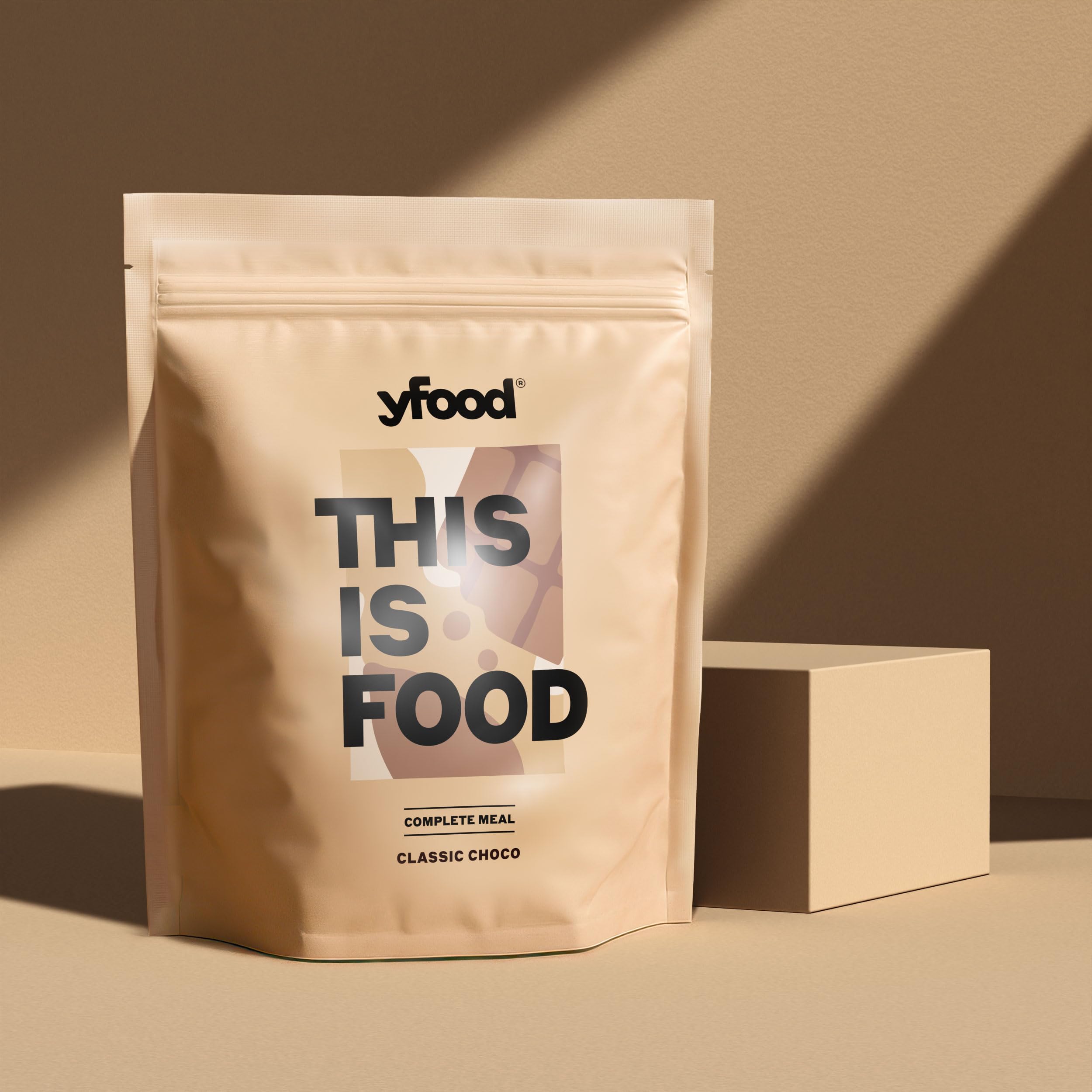 yfood Poudre Classic Choco, délicieux repas à boire à emporter en poudre, 25 g de protéines, 12 repas, 26 vitamines et minéraux, goût chocolat