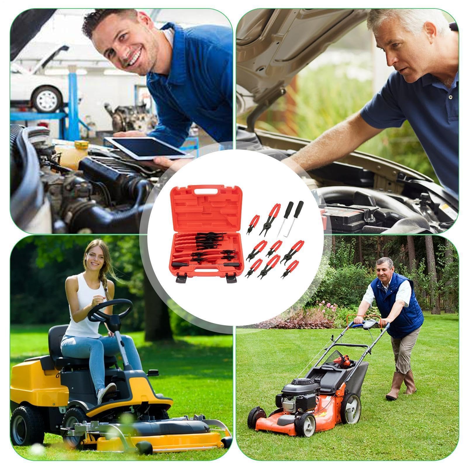Pinze Per Anelli A C | Kit Attrezzi Manuali Auto - Set Di Pinze Per Anelli Elastici Interni E Esterni - Officina, Riparazione Auto, Garage, Manutenzione Casa e Motocicletta