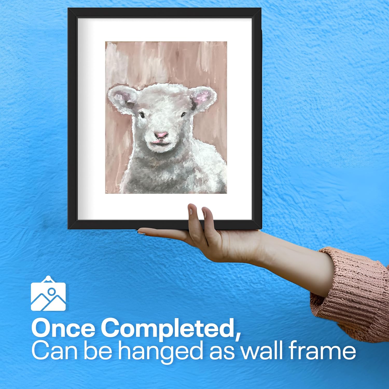 Painting4Real DIY Art Painting Kit for Adults with Video Tutorials – Learn to Paint Baby Lamb - 9 Pieces Acrylic Paint Set & Art Supplies for Adults, Mother Day Gift for Mom, Women, Mens, Art Lovers