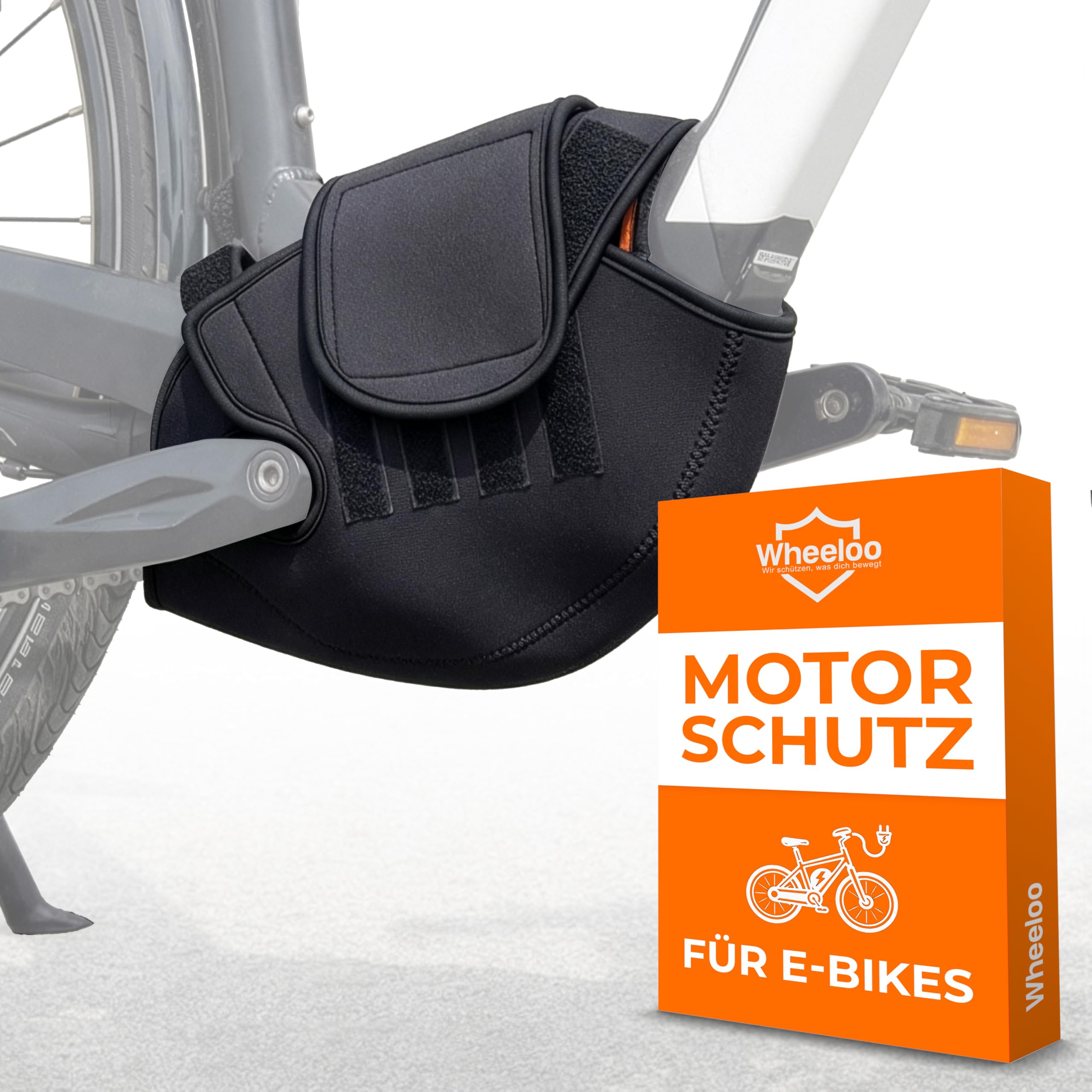 NEU E-Bike Motor Schutzhülle universale Passform I Transport Schutz für Fahrradträger I Motorschutz Abdeckung passend für Bosch, Brose, Shimano, Yamaha, Specialized ebike I E Bike Regenschutz WHEELOO