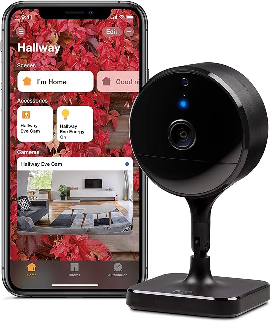 Eve Cam  Secure Indoor Camera, 100% privacy, HomeKit Secure Video, iPhone/iPad/Apple Watch notifications, motion sensor, microphone and speaker, people/pet/vehicle recognition, flexible installation