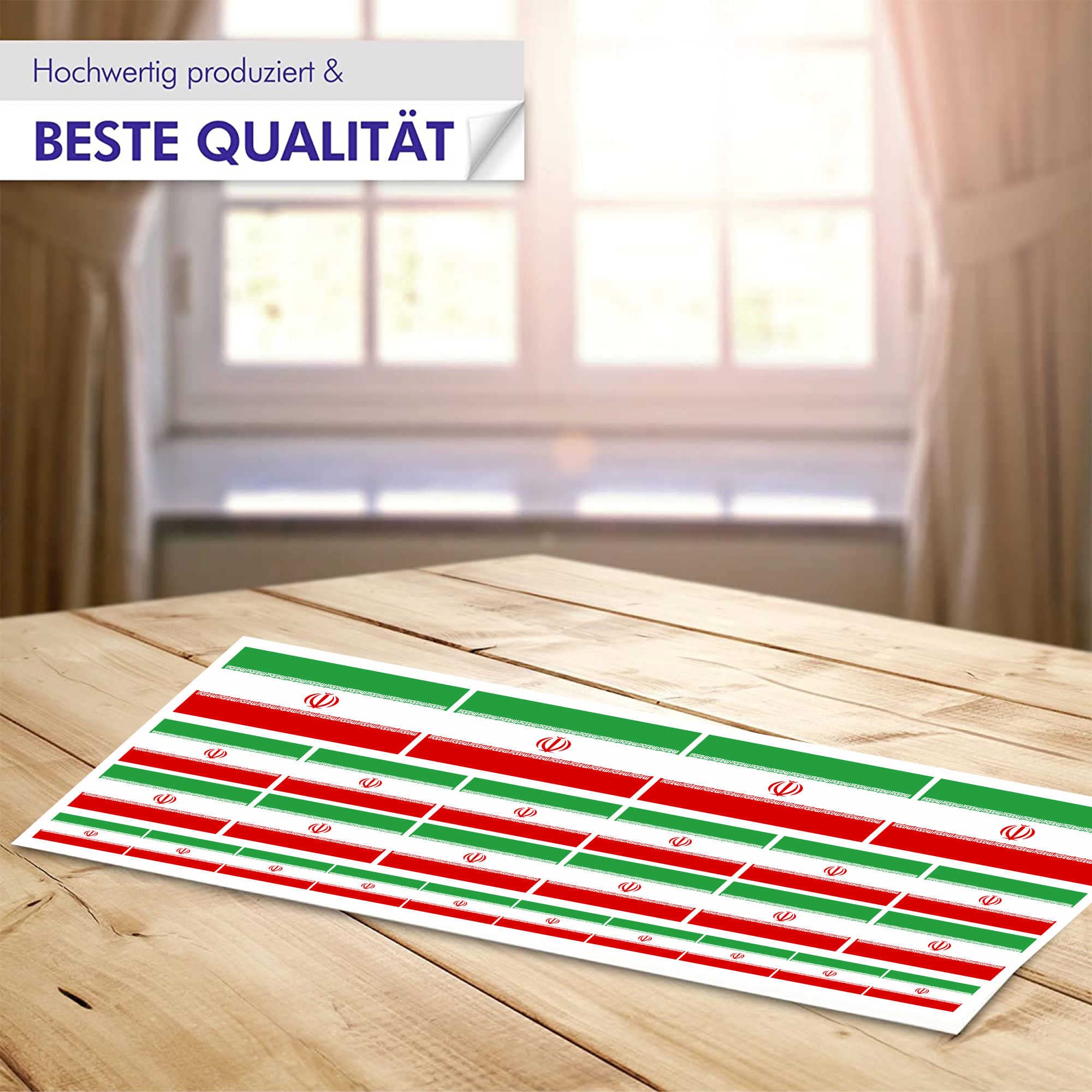 Mini Flaggen Aufkleber Set | 24 Stück, 33x20 Mm | Wehende Irland Flagge | Wetterfest & Ablösbar
