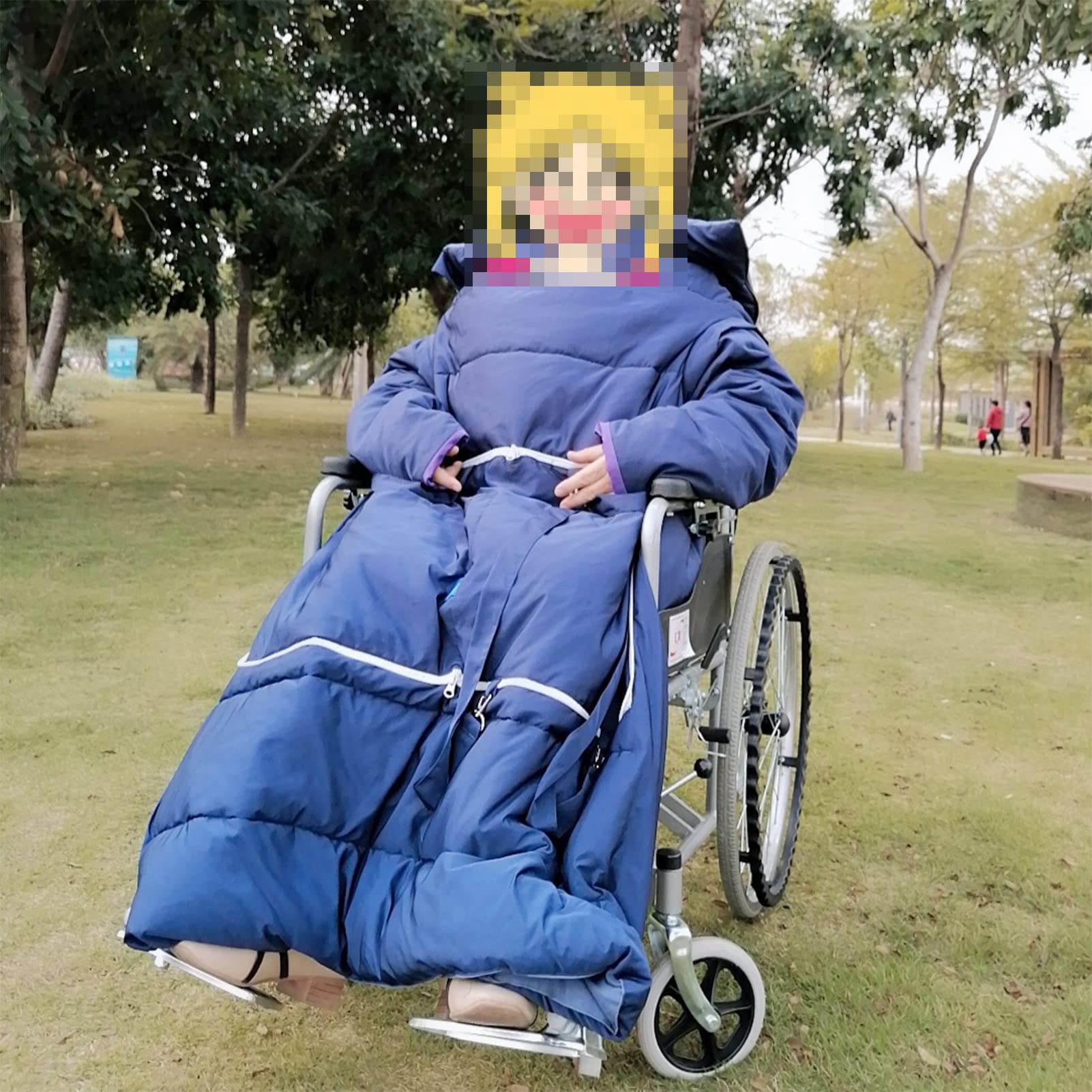 Manta Ligera para Silla de Ruedas, Funda para Silla de Ruedas con Cremallera, Impermeable, Resistente al Viento, cálida para Todo el Cuerpo, para sillas de Ruedas manuale