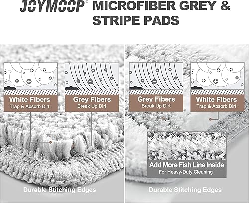 Vista 2 de JOYMOOP Almohadillas de repuesto para trapeador, almohadillas de microfibra reutilizables para trapeador plano de 13 pulgadas y cubo de trapeador, 1