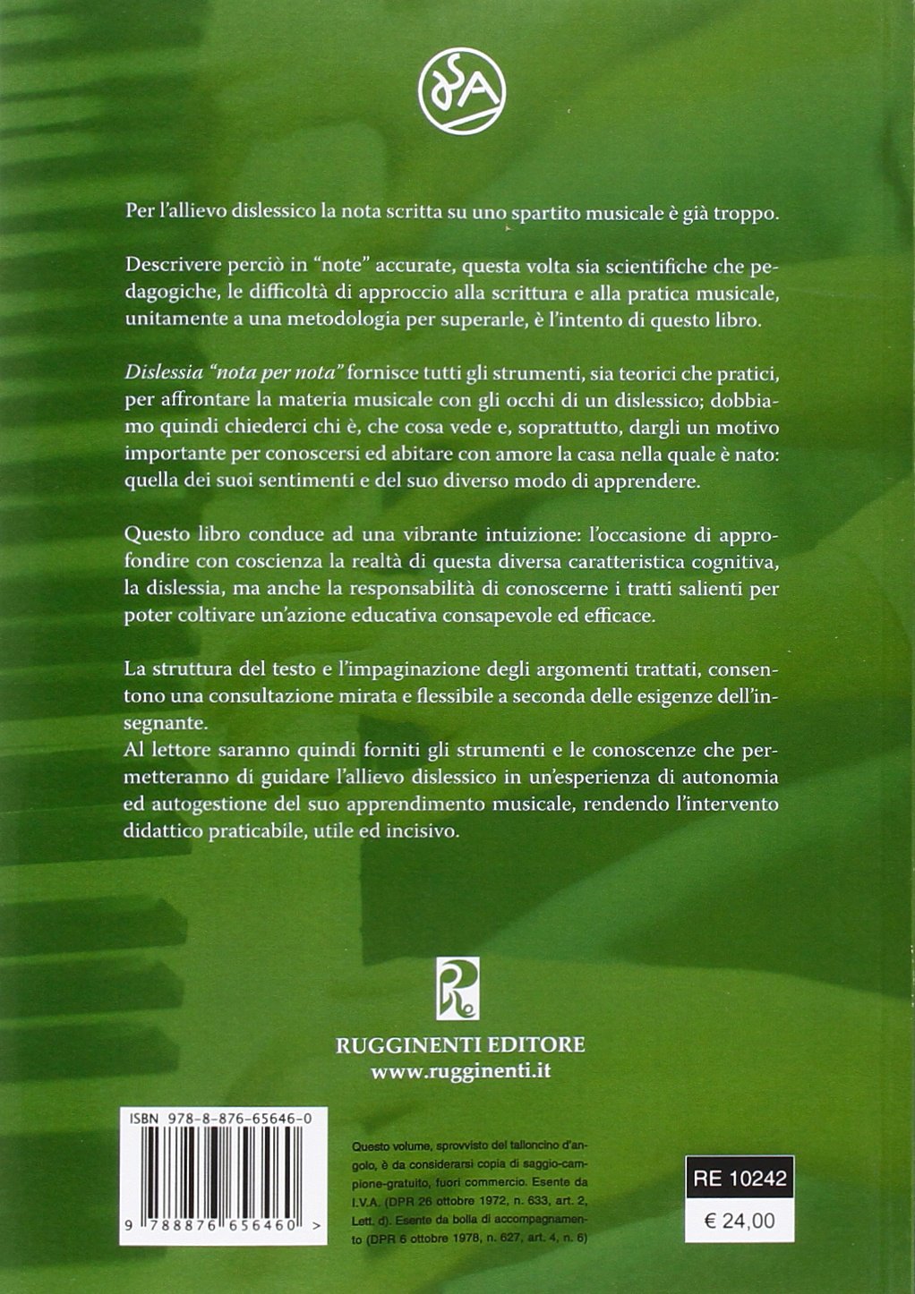 Dislessia «nota per nota». Manuale sulla pratica dell'allievo dislessico allo strumento musicale