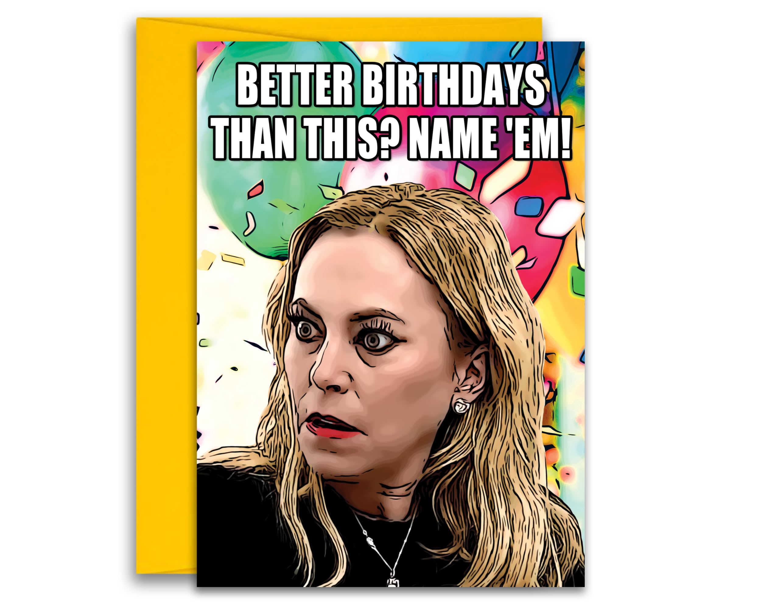 RHOBH Real Housewives Sutton Birthday Name 'Em Card 5x7 inches w/Envelope