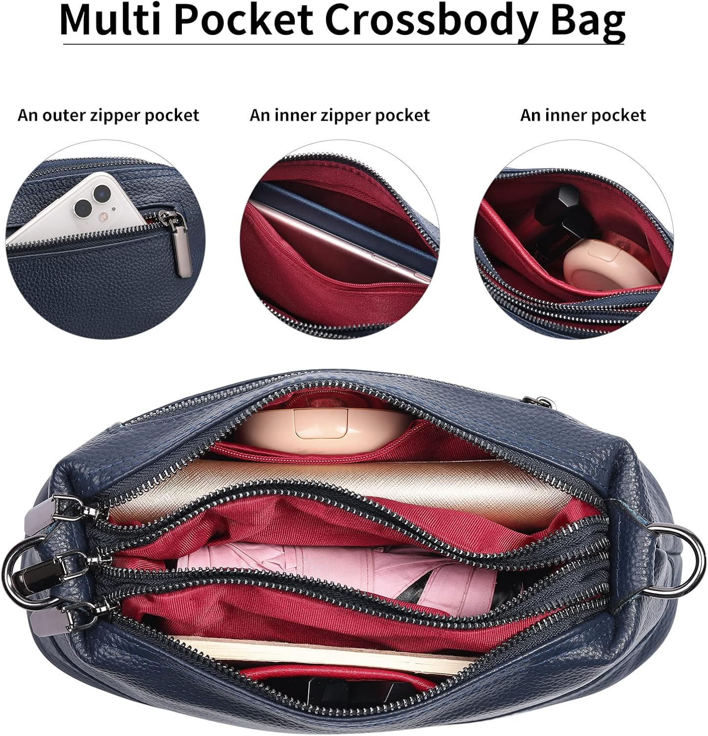 GAEKEAO Crossbody Bags for Women Small Cross Body Bag Genuine Leather Camera Bag Purse with Adjustable Strap - Image 6