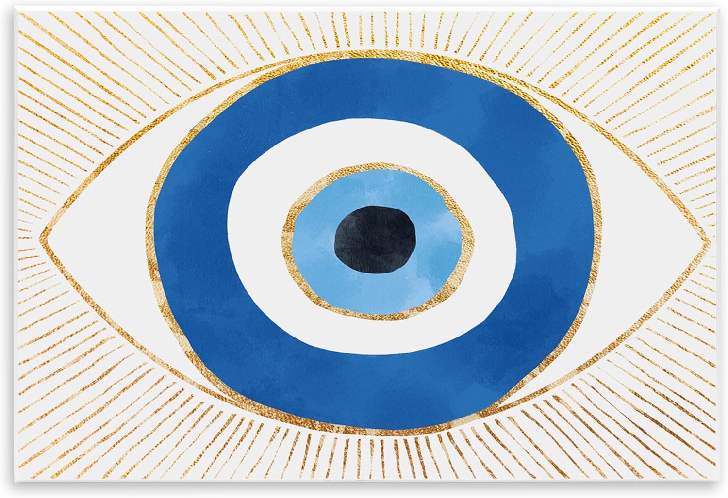 Stupell Industries Evil Eye Shape Striped Mati Symbol Wood Wall Art, Design by Ziwei Li