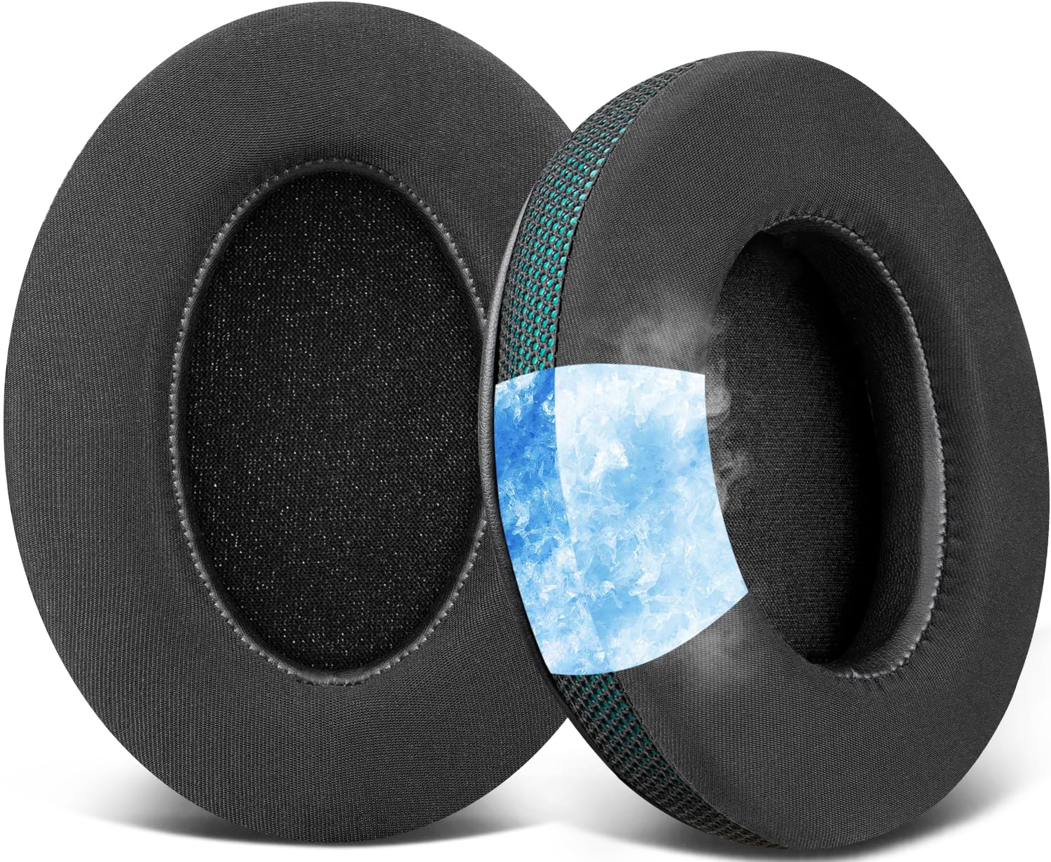 SOULWIT Cooling-Gel Earpads for Razer Barracuda, Barracuda X, X Chroma Headphones, Ear Pads Cushions with Noise Isolation Foam, Ice Silk Fabric - Dark Green