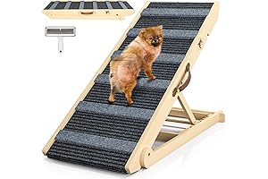 Adjustable Height Dog Ramp for High Beds, Portable Pet Ramp for Small and Large Dogs