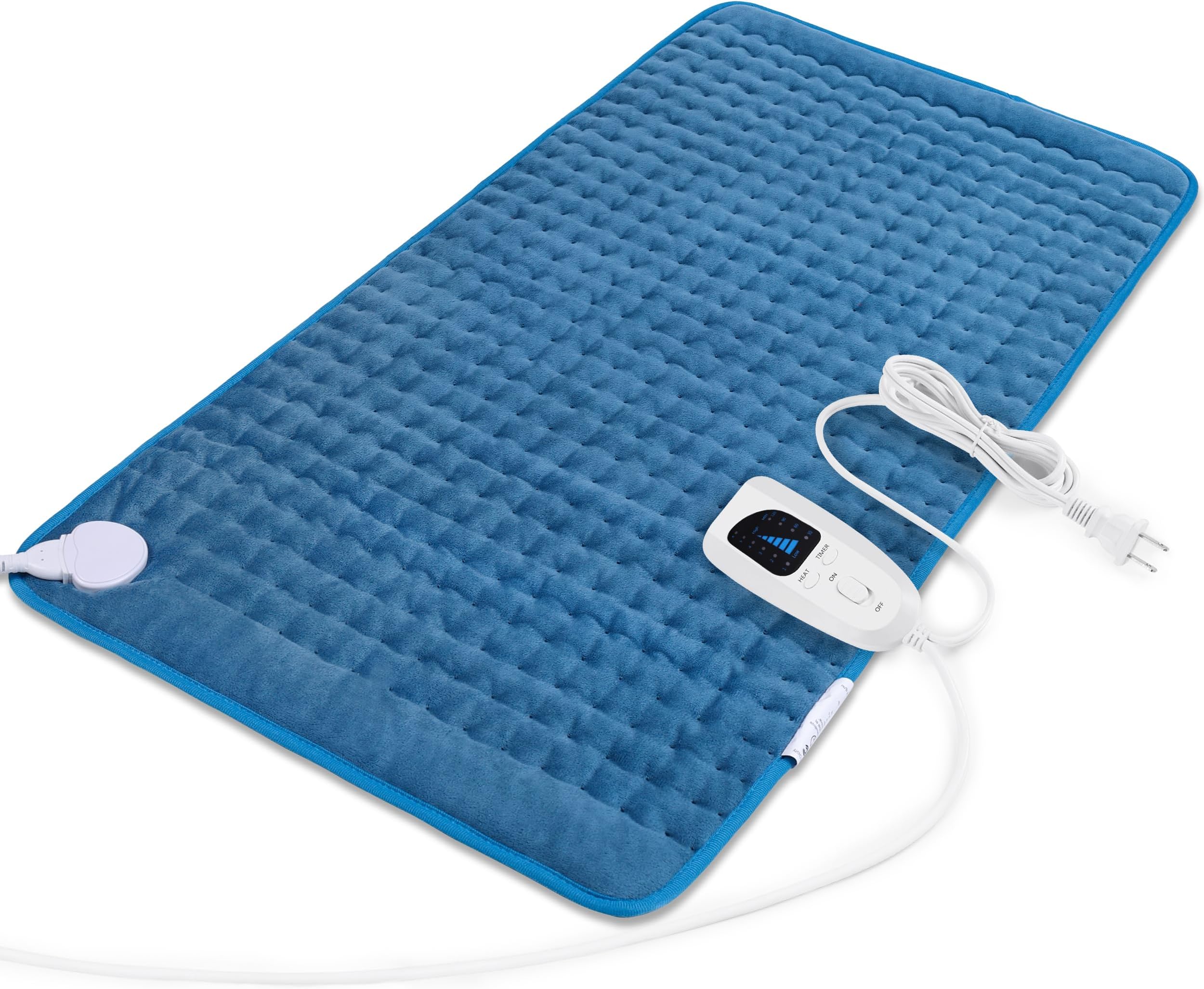 Deepsoon Heating Pad-Electric Heating Pads for Back,Neck,Abdomen,Moist Heated Pad for Shoulder,Knee,Hot Pad for Pain Relieve,Dry&Moist Heat & Auto Shut Off(Blue, 33''×17'')