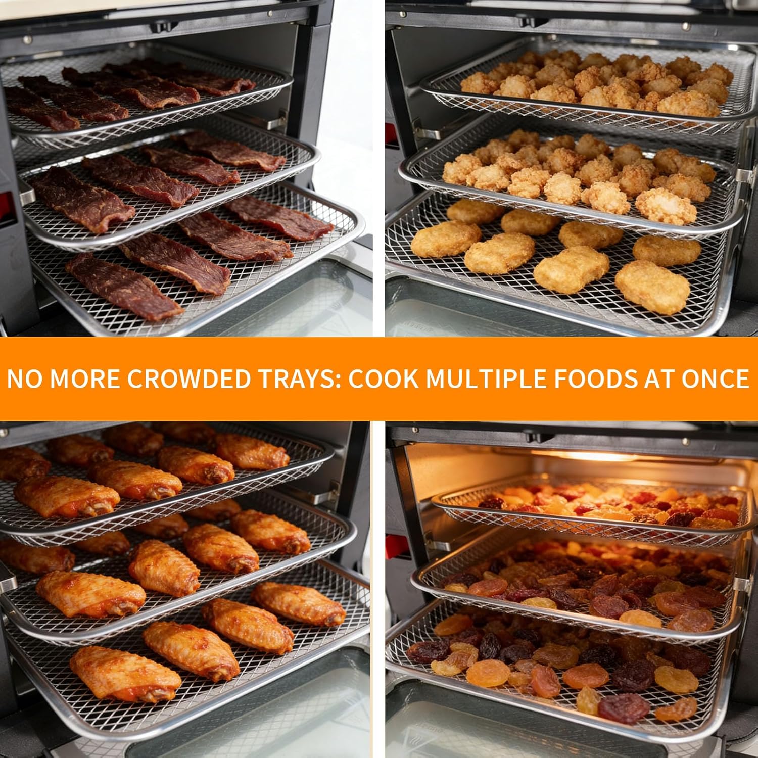 Air Fryer Cooking Tray for Instant Vortex Plus10 Quart, 10.2×9'' Food Grade Nonstick Replacement Parts Rack Grill PanTray Crisper Plate for Innsky CROWNFUL 10.6Qt Air Fryer Oven, Dishwasher Safe