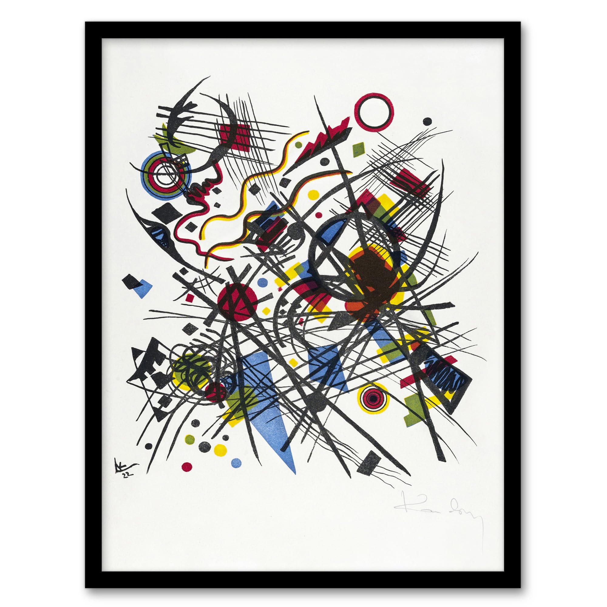 Artery8 Kandinsky Lithograph for the Fourth Bauhaus Portfolio Framed Wall Art Print Home Décor A3