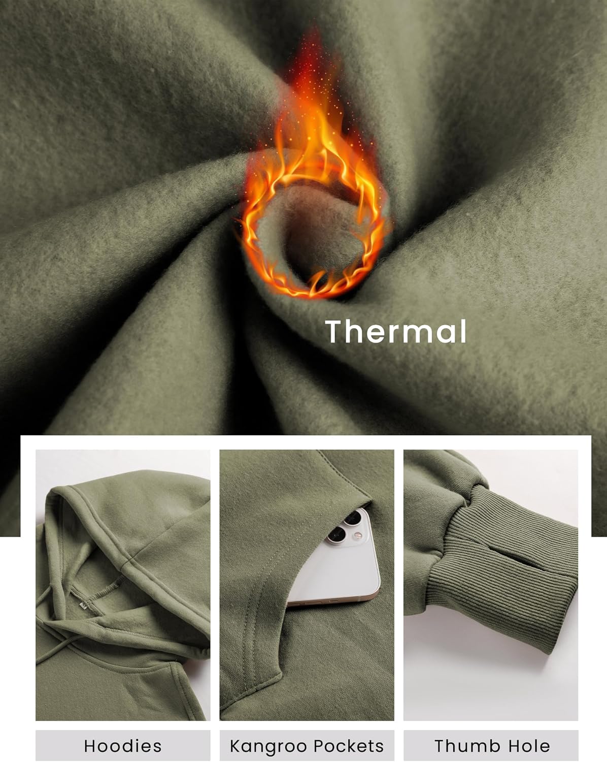 Womens Fleece 2 Piece Outfits Sweatsuit Lounge Hoodie Set Crop Pullover Sweatshirt with Joggers Sweatpants (MossGreen-XL)