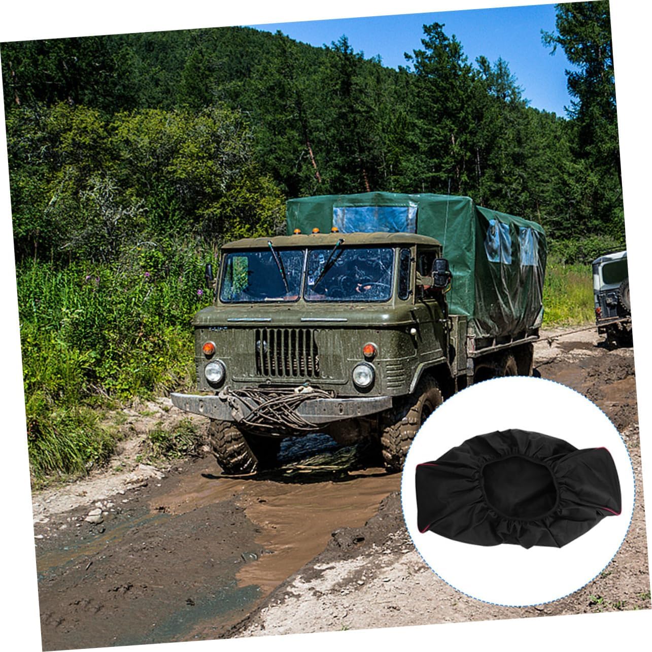 2pcs Oxford Fabric Winch Cover Dustproof Cover for Electric Winch for Atv Car Boat Trailer
