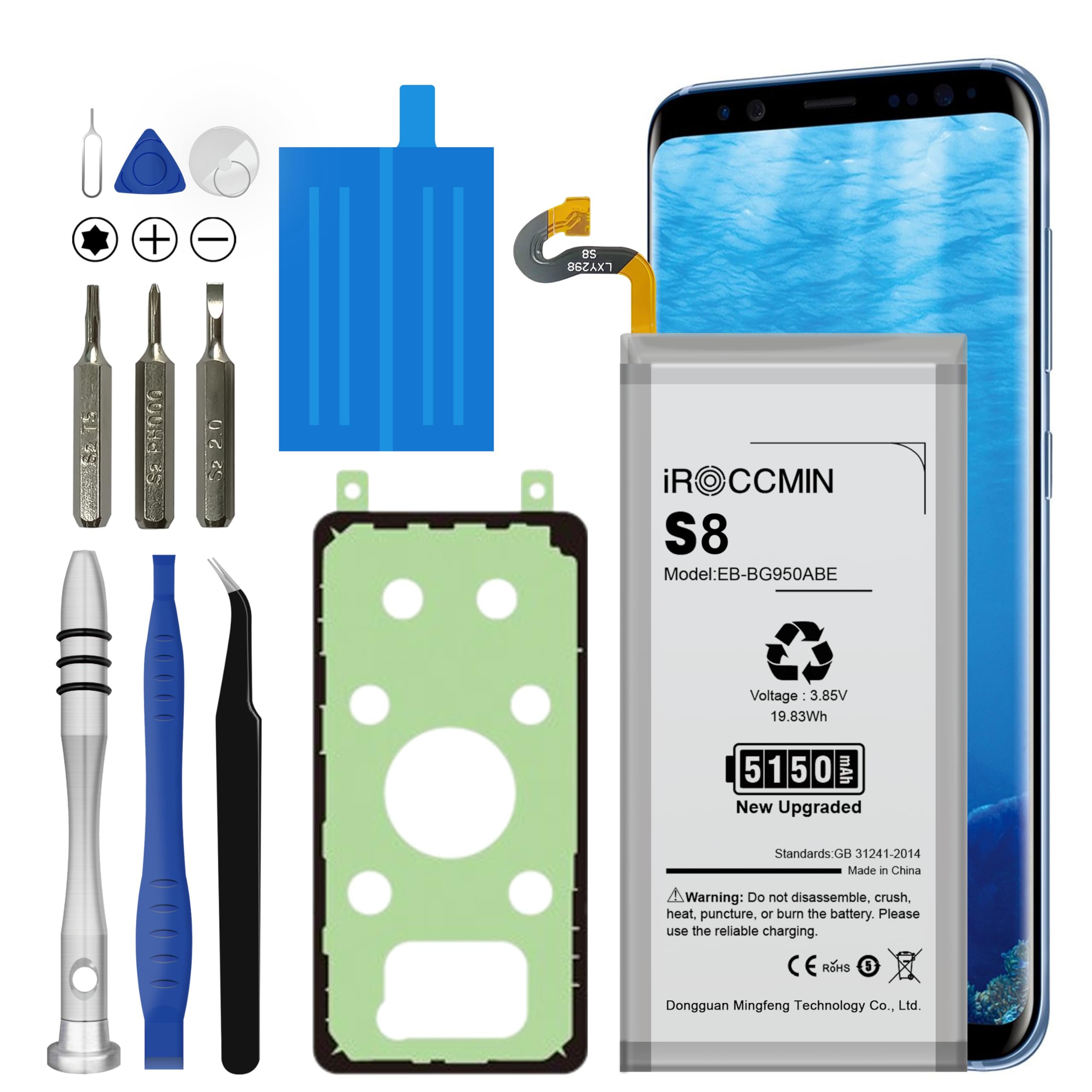 Galaxy S8 Battery,5150mAh High Capacity Replacement Battery for Samsung Galaxy S8 G950V G950A G950T G950P G950R4 with Repair Tools,EB-BG950ABE