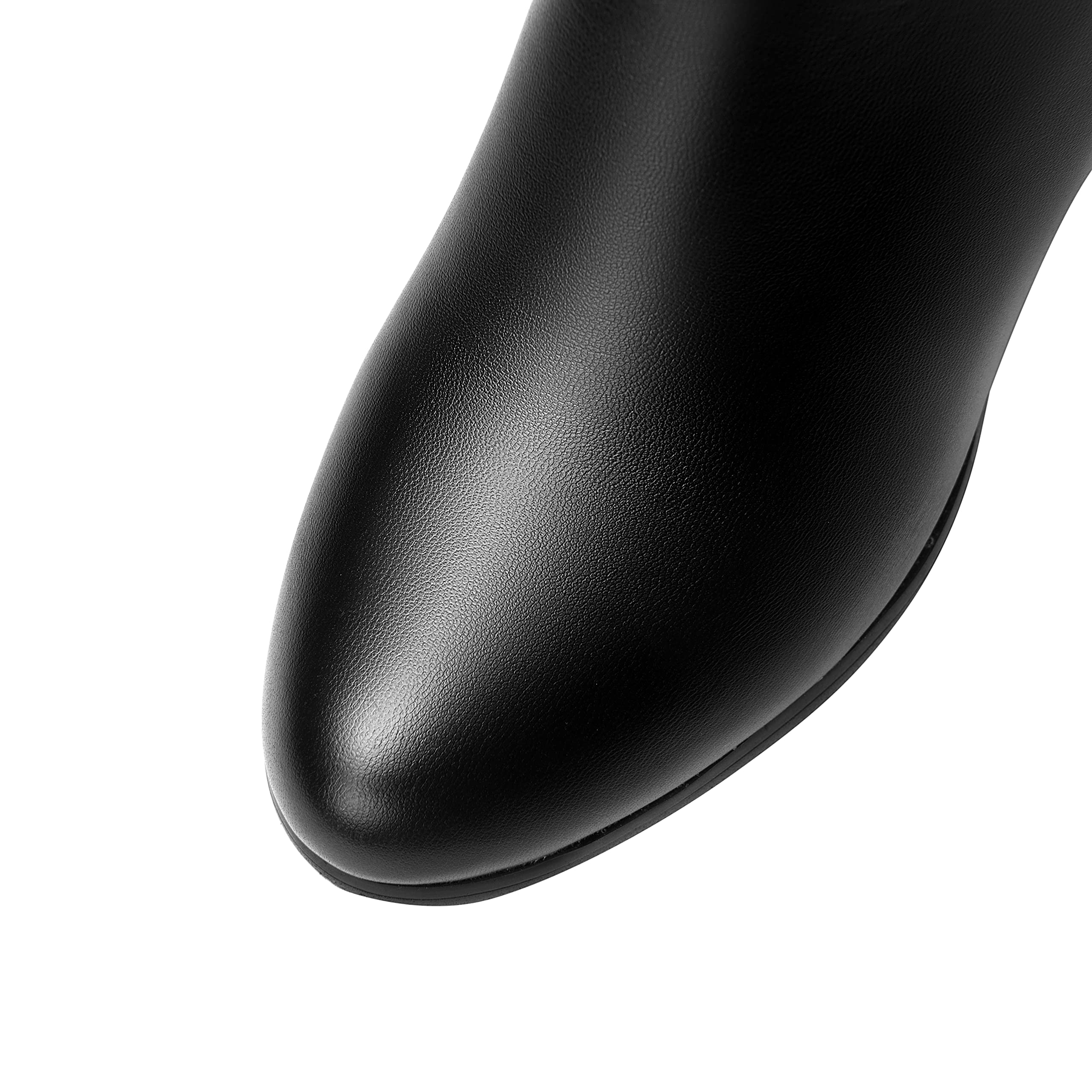 Synthetik Fashion Round Toe Block Heel Zipper high Heel with 7.5 cm Easy Walking Over-Knee Winter Boots for Women th6412