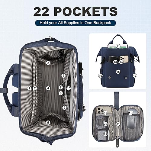 Miniatura 2 de Mochila para laptop para mujer, mochila de viaje para trabajo, escuela, escuela, escuela, negocios, computadora, bolsa de enfermería, bolsa de