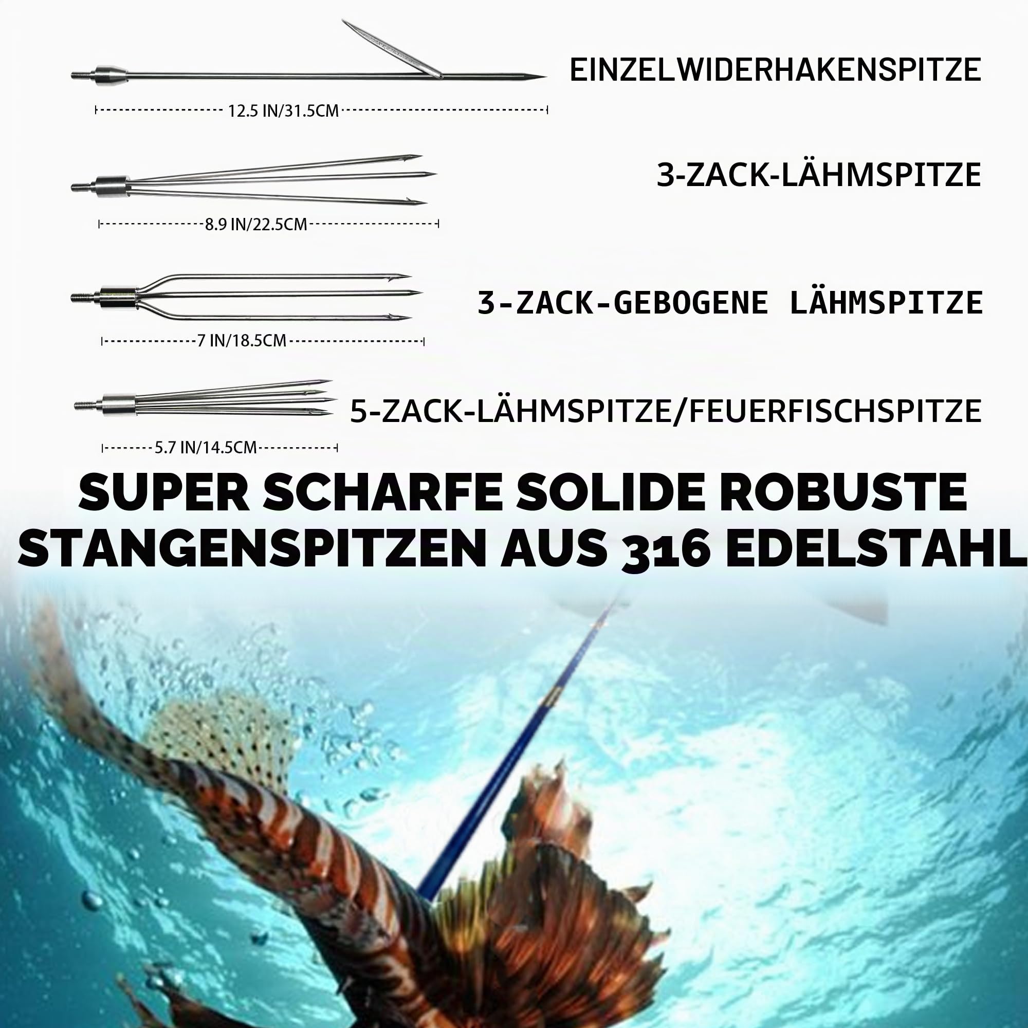 Spearfishing Pole Hawaiian Sling Fishing Speer Set Fiberglas Pole Speer Harpune Spearfishing Gear
