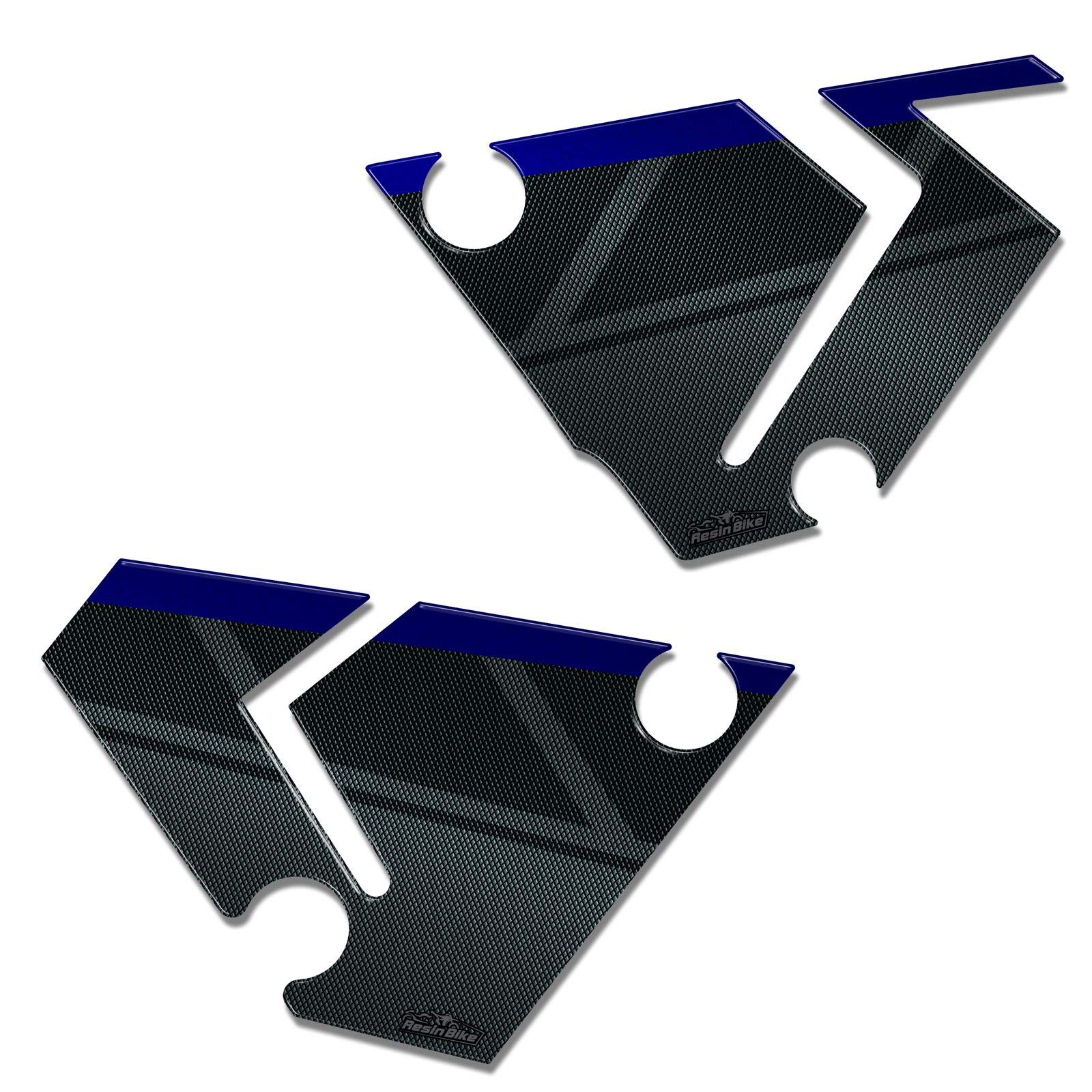 Resin Bike Adesivi Moto Compatibile con Yamaha Tenere 700 2019 Blu. Protezioni Laterali da Urti e Graffi. Coppia Adesivi 3D Resinati - Blu Metallizzato