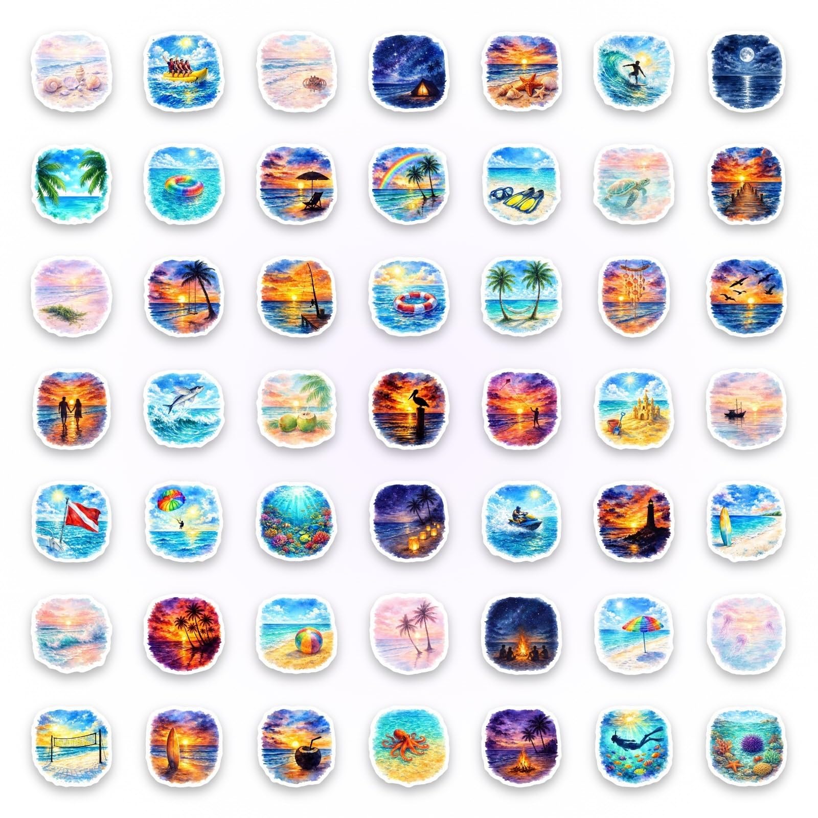 FGLFPXI 50-Pack Stickers Waterproof Decals for Phone Guitar Helmet Luggage Notebook