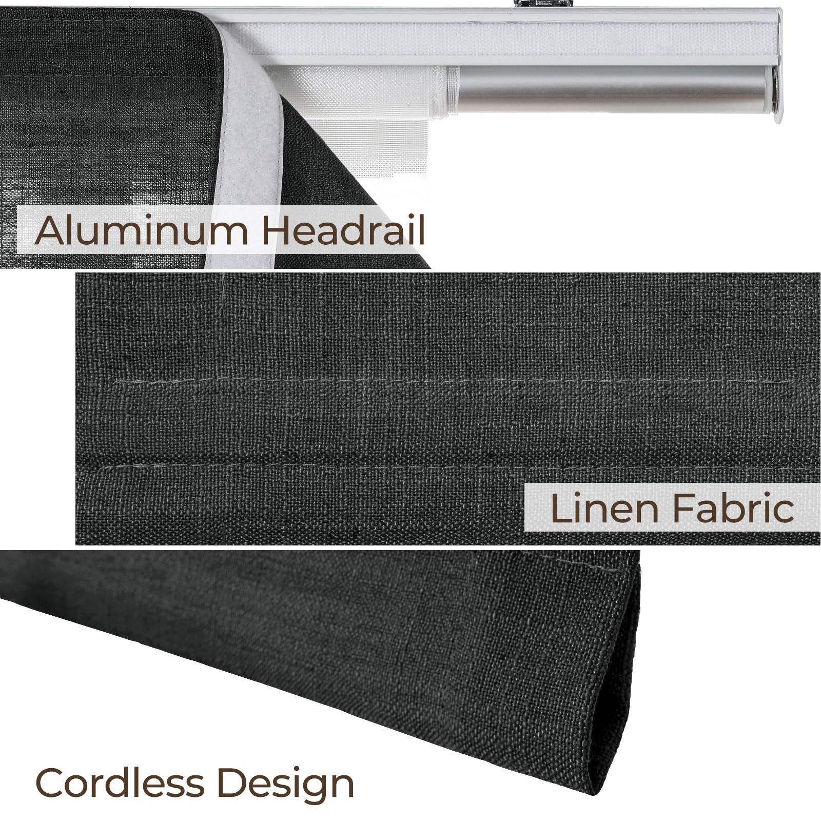 Amazon.com: TWOPAGES Linen Roman Shades for Windows Custom
