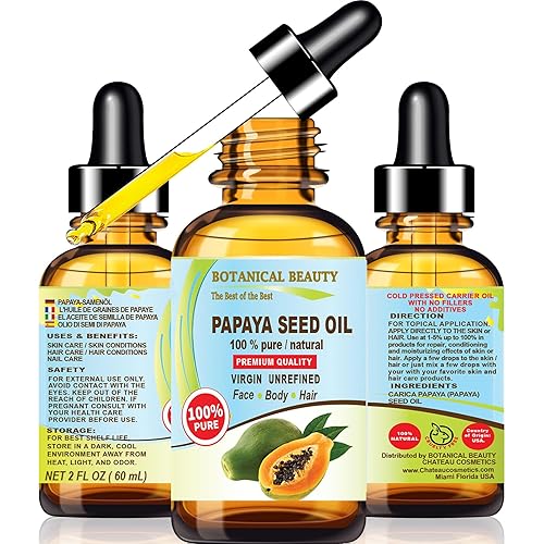 Miniatura 9 de Aceite de semillas de PAPAYA para crecimiento salvaje, 100% puro, natural, virgen, sin refinar, sin diluir, prensado en frío, aceite portador para