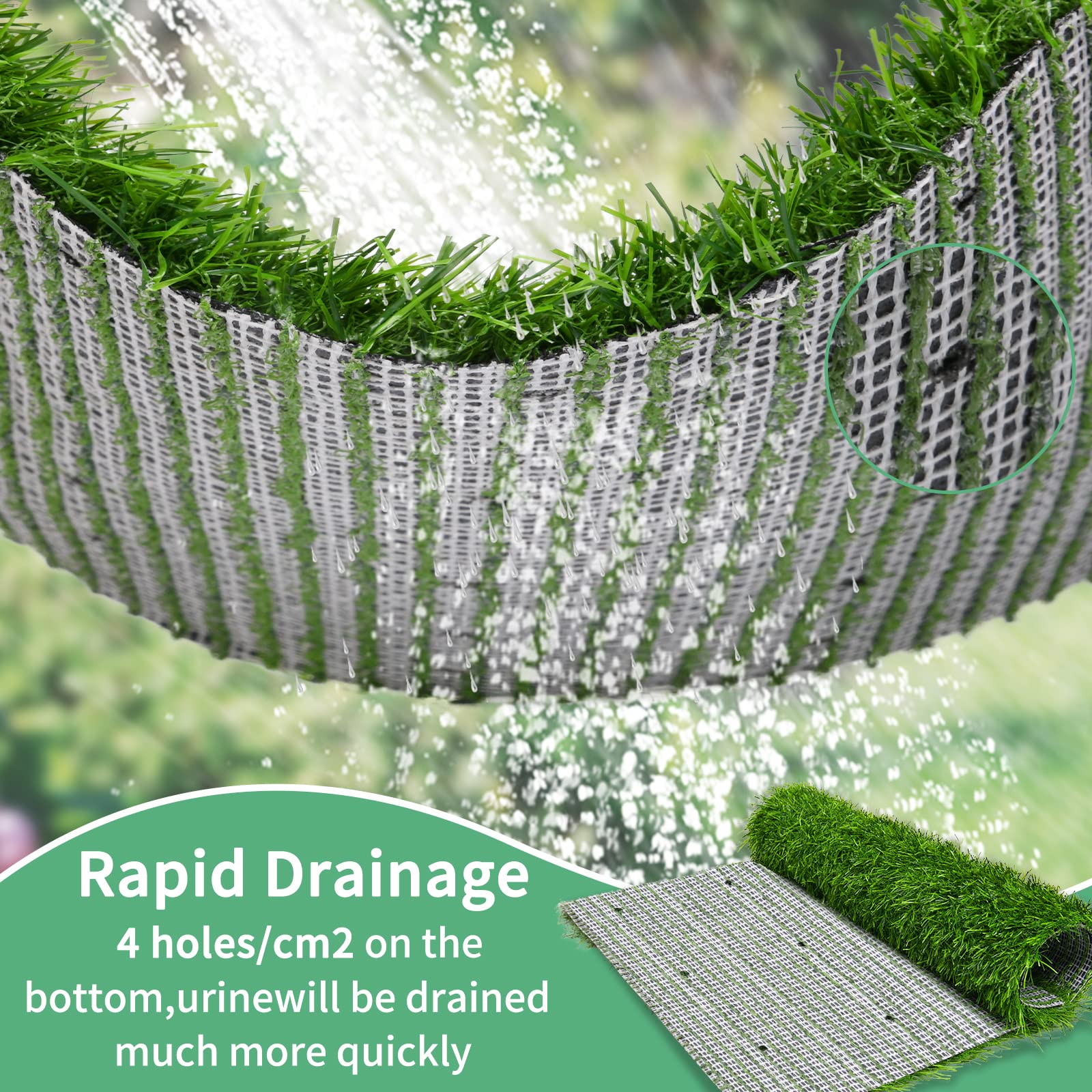 Oiyeefo Artificial Pet Pee Grass Mat for Puppy, Pet Turf Fake Grass