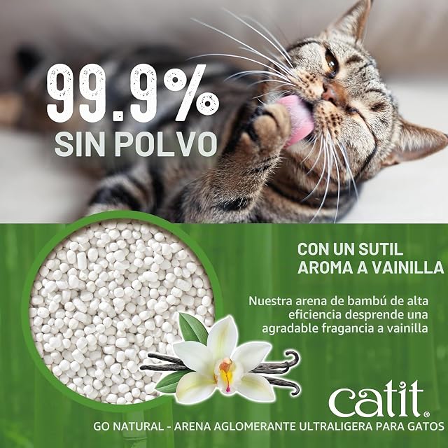Foto 4 de 6 de Arena Aglomerante Ultraligera de Bambú para Gatos Catit Go Natural, 1,4 kg