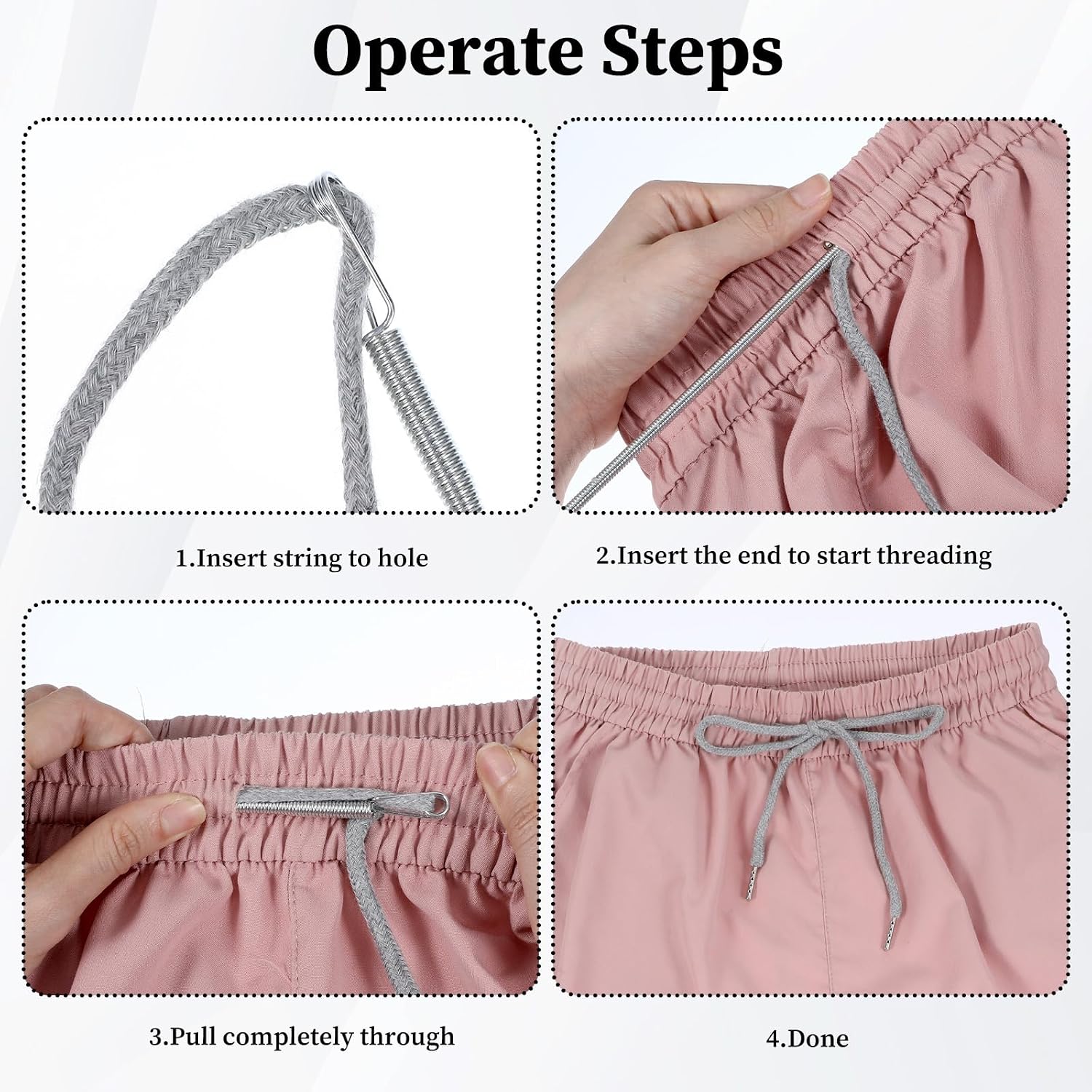 Qianyu 16 Pcs Drawstring Cord Kit Replacement Drawstring in 3 Colors 51 Inches Hoodie Strings Reliable Drawstrings for Sweatpants with Threader Tools for Pants Shorts Shoes Bag Jackets Coats