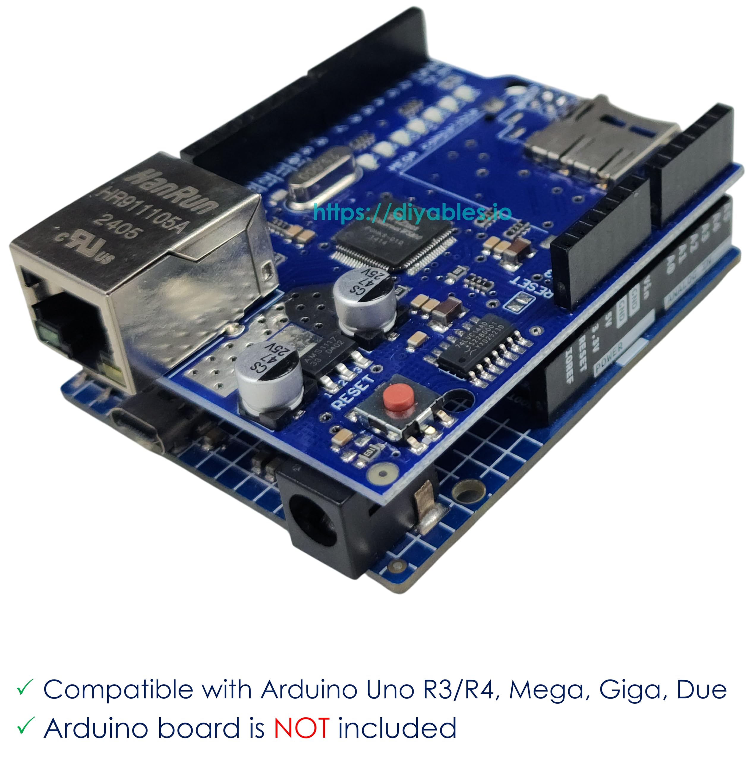 Amazon.co.jp: DIYables W5100 イーサネットシールド Arduino Uno R3 