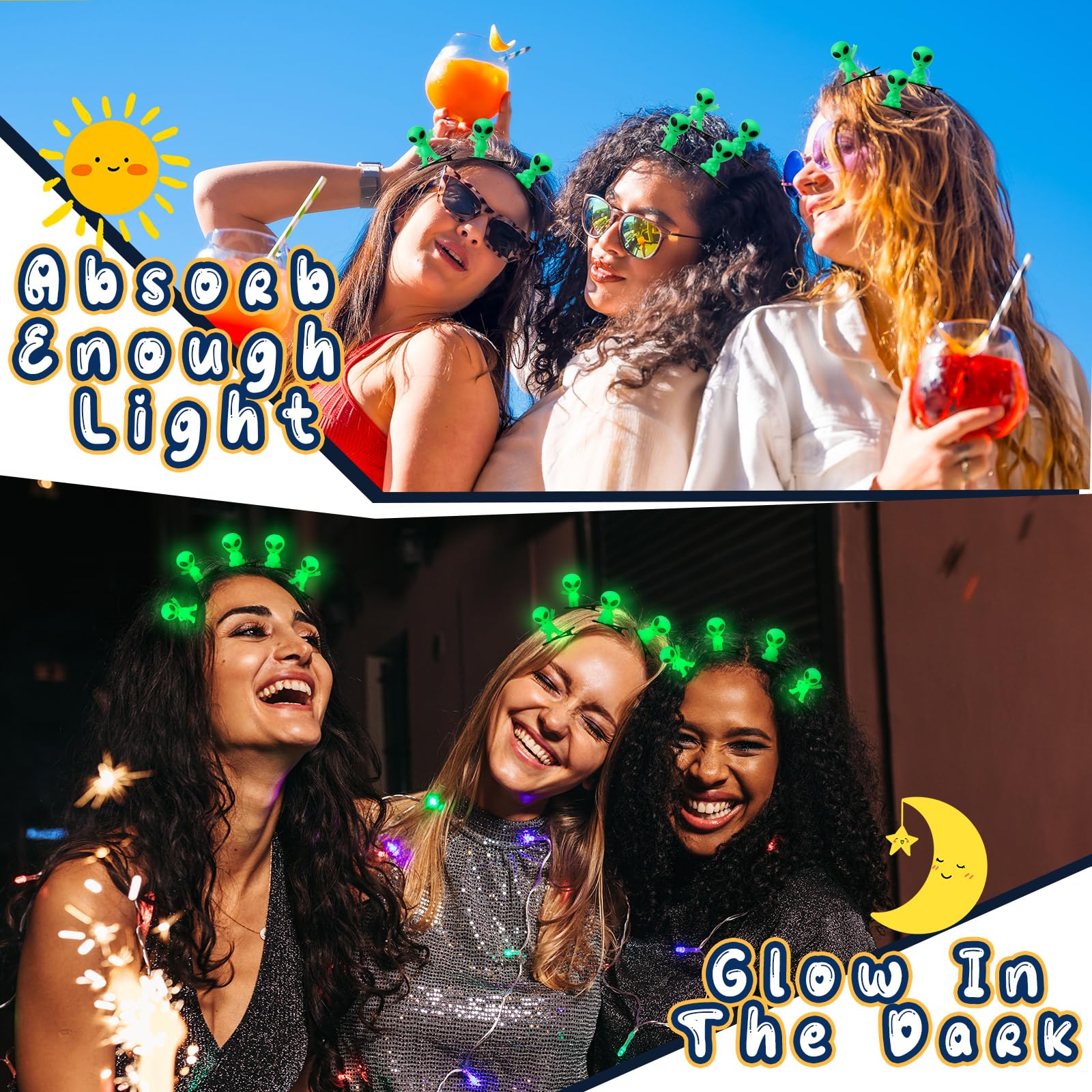 Alien Glow-in-the-Dark Hair Clips