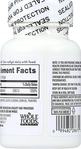 Vista 4 de 365 by Whole Foods Market, Vitamina D3 5000 UI, 120 ct
