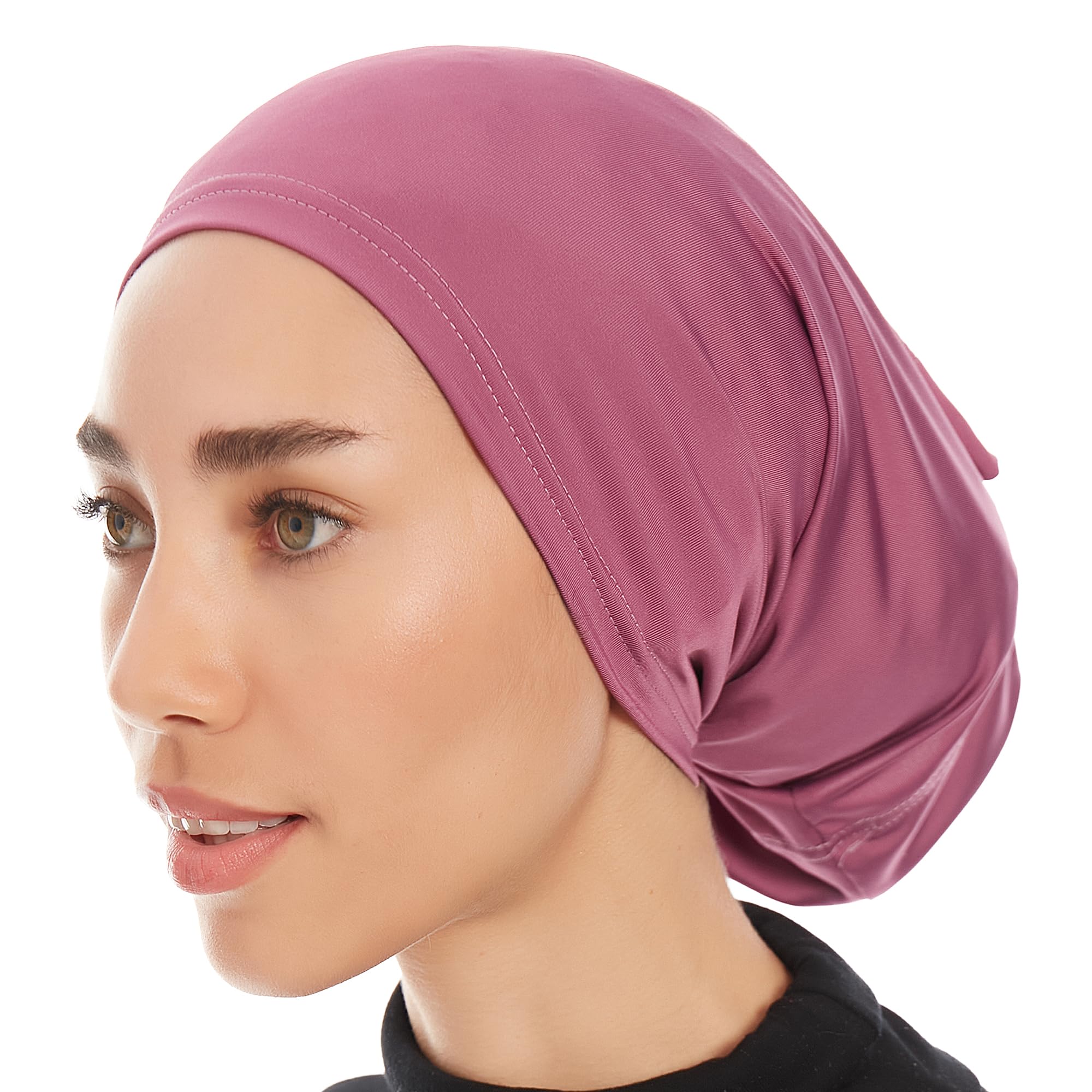 Ayisah Hijab Caps Undercap for Women – Purple Hijab Cap Underscarf Turban Dreadlocks Tube – Muslim Accessories Headscarf Wrap - Islamic Hajib Headwrap Tube Fashion Solid Color (Purple)