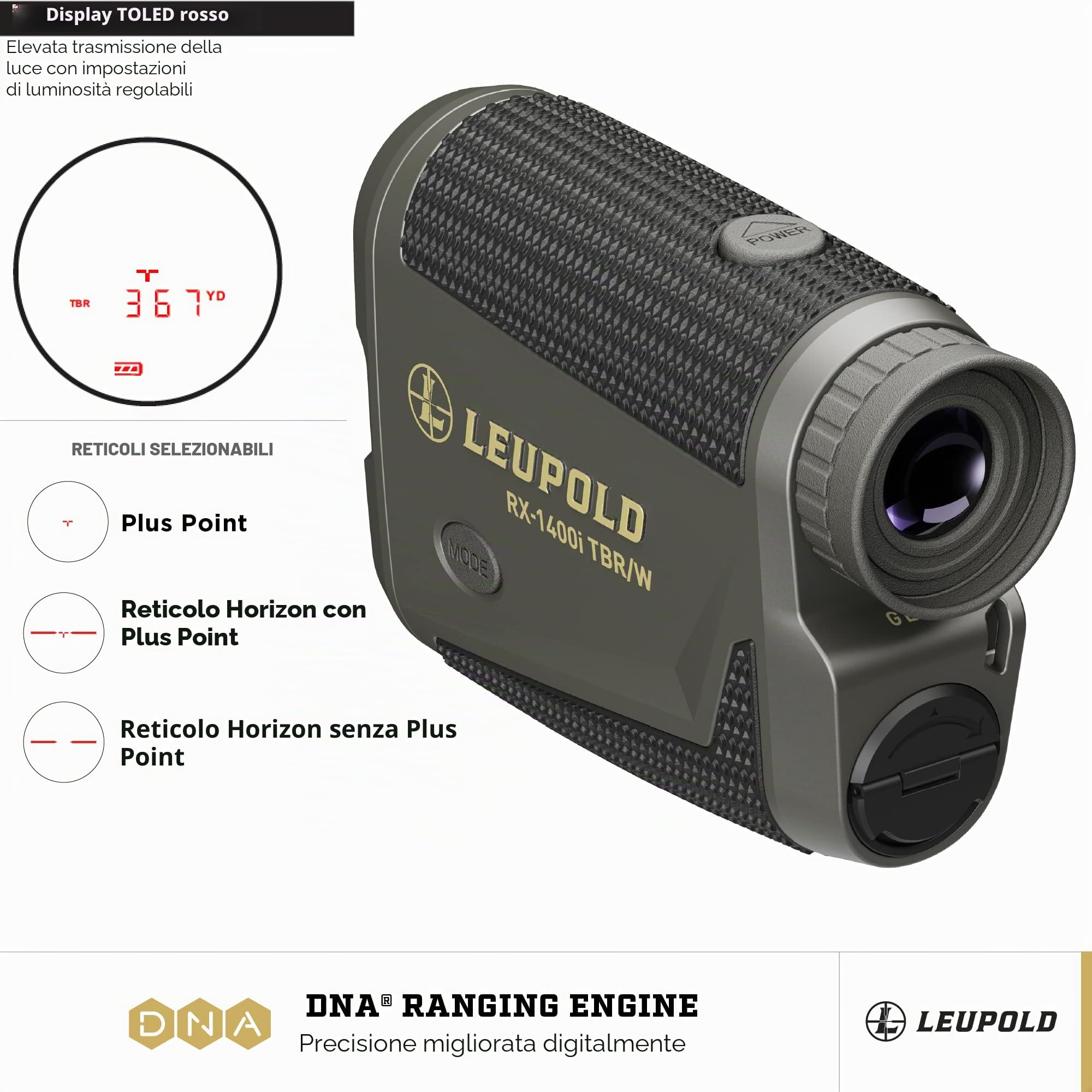 Leupold Telemetro RX-1400I TBR/W Gen 2 w/Flightpath, nero/grigio